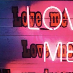 Elvis Love Me TenderNeon Handblown 21st Century Contemporary  Distress Wood Art