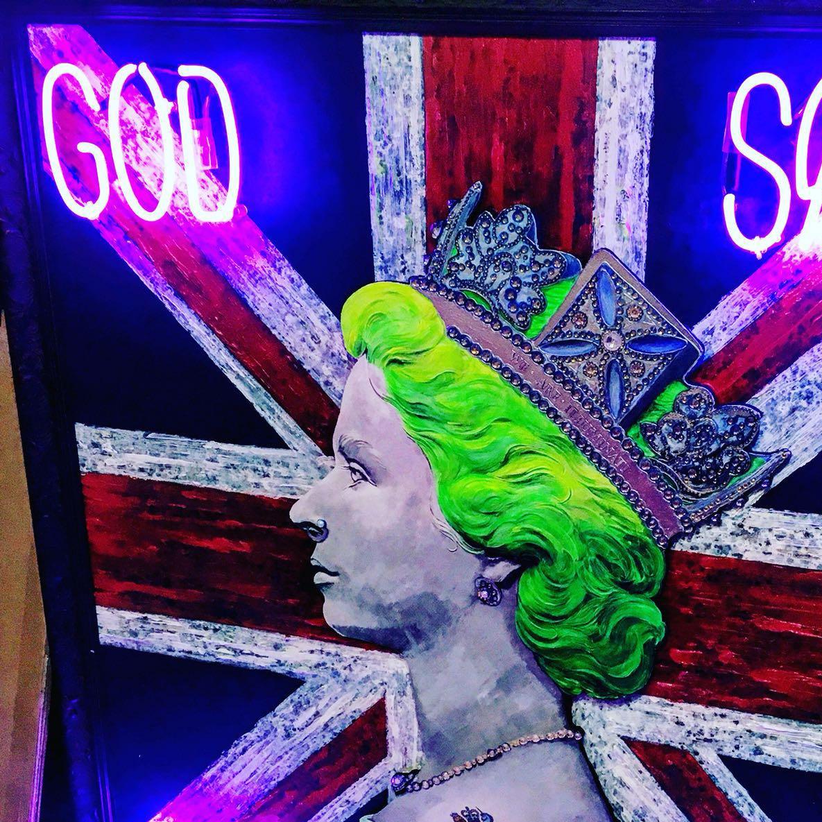 God Save the Queen neon art  - Contemporary Art by Mark Sloper