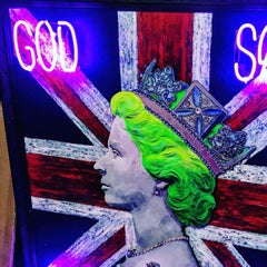 God Save the Queen neon art