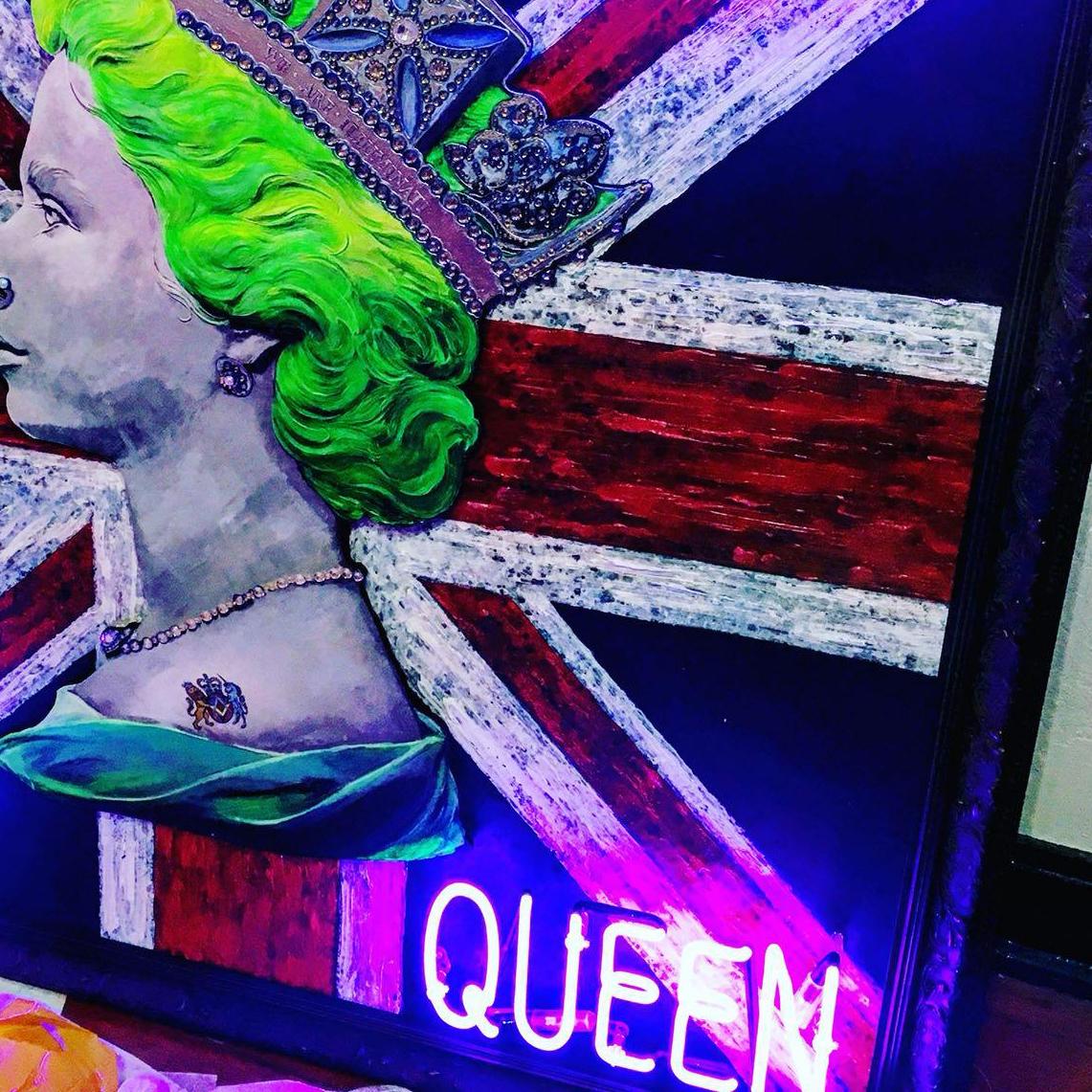 God Save the Queen neon art  For Sale 1