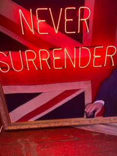 Never Surrender , World War Flag Neon Original