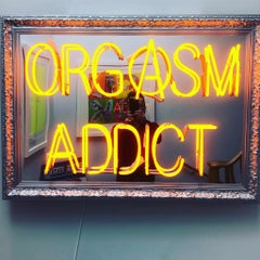 Orgasm Addict Neon on Mirror Neon light excellent art reviews interiors 