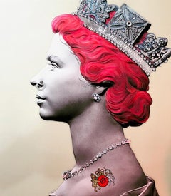 Red Punk Queen is a jewel encrusted Limited edition print Personally Signed