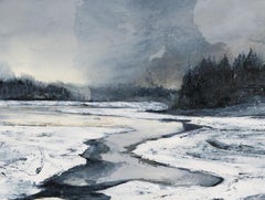 Unseen, Grey landscape oil painting