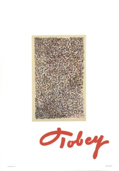 1974 After Mark Tobey 'Stained Glass' Abstract Multicolor, Red USA Lithograph