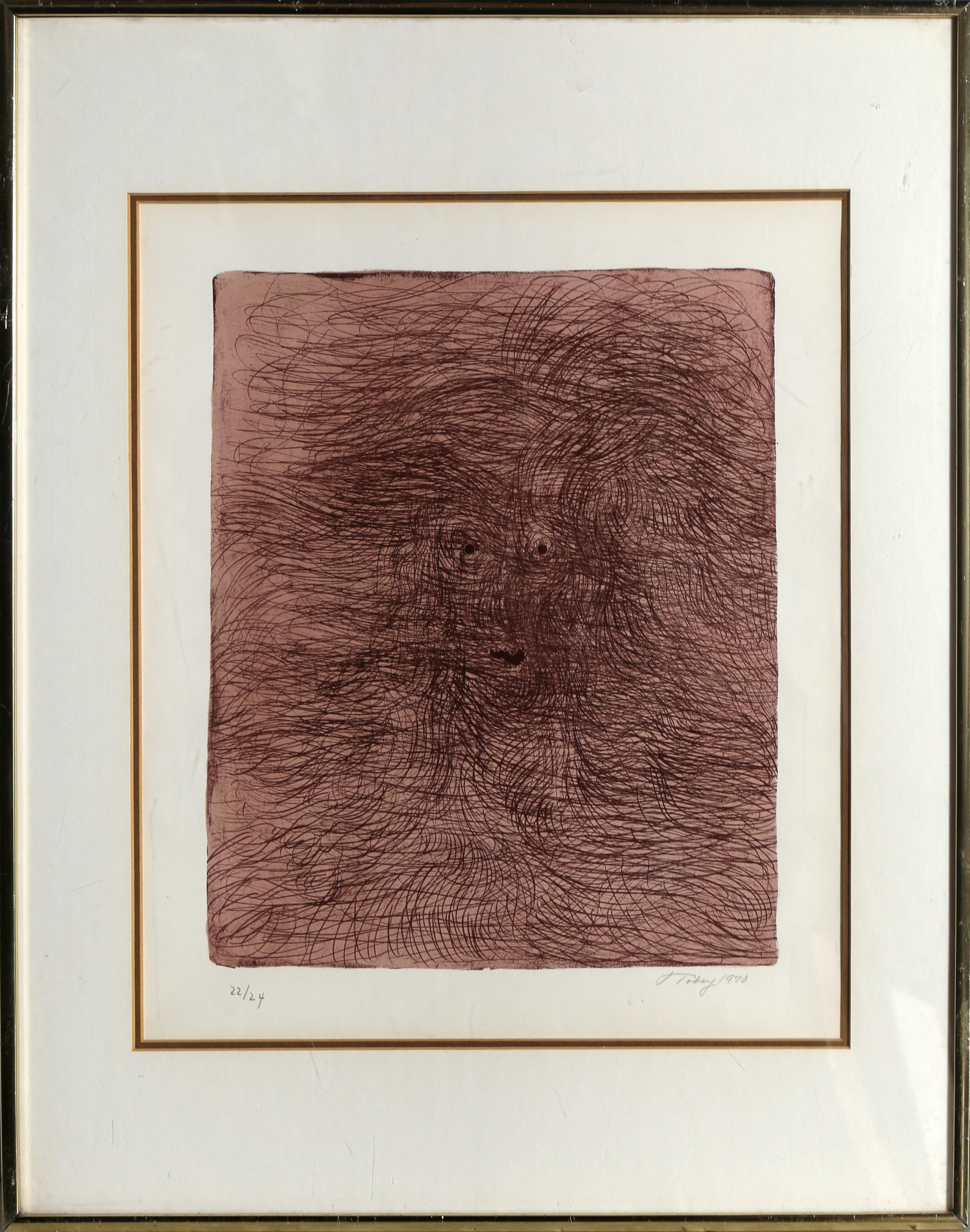 Mark Tobey Abstract Print - Abstract Portrait