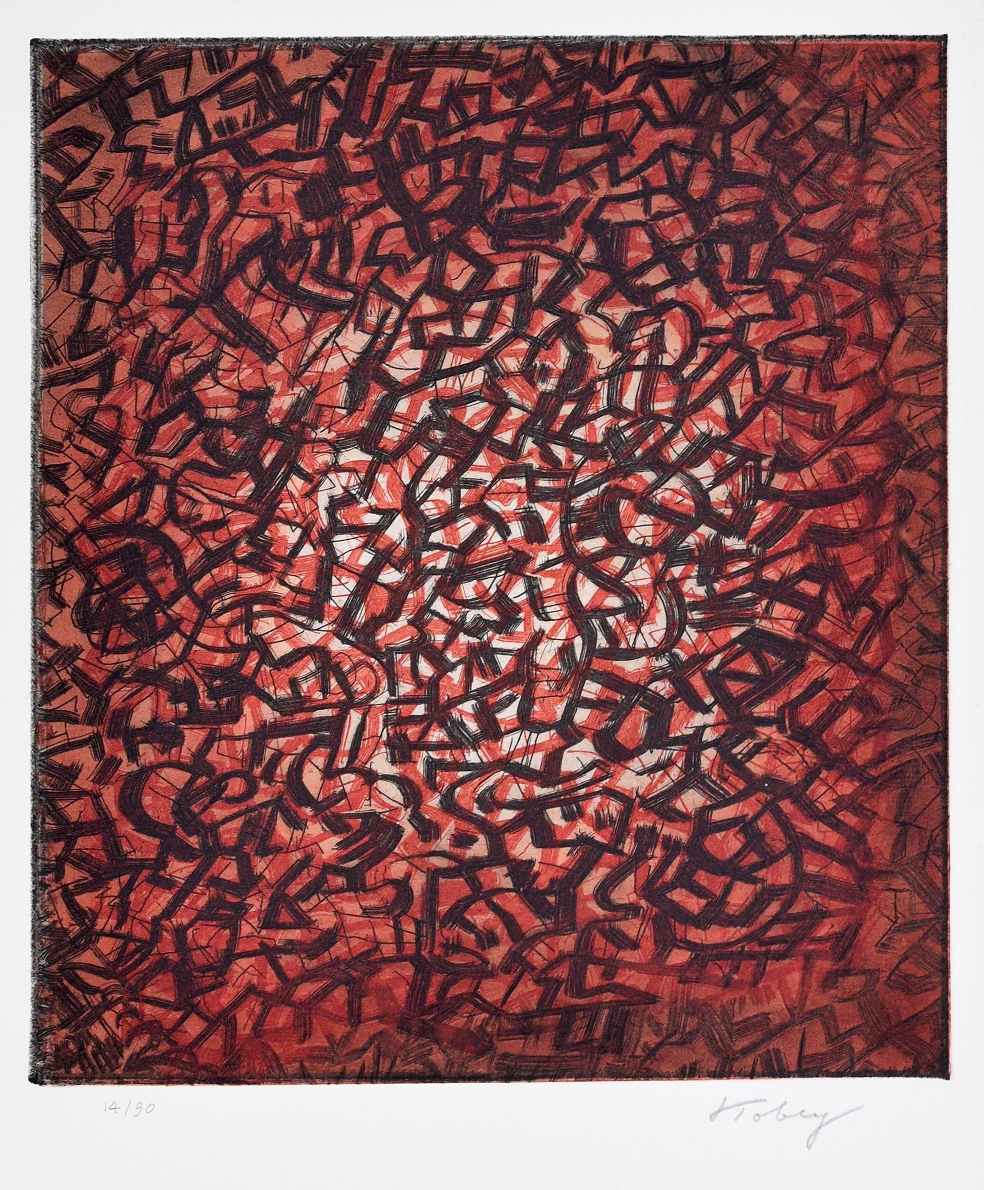 Awaking Earth is a beautiful color etching on cardboard realized in 1974 by the artist pioneer of the Abstract Expressionism, Mark Tobey.

This original print is signed and numbered in pencil on lower margin. Edition de Beauclair of 90 prints.