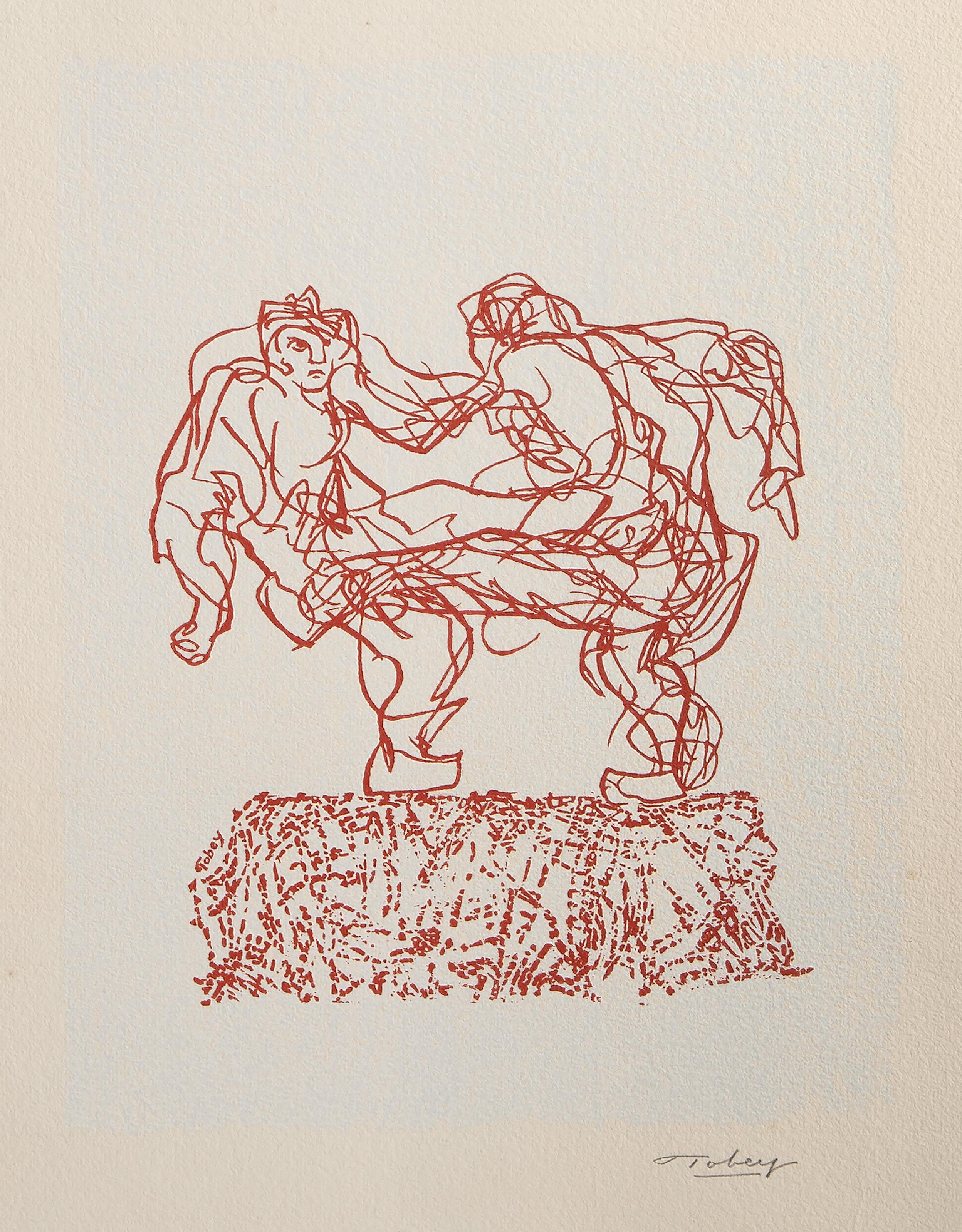Danse populaire le jour de l'indépendance, sérigraphie moderne de Mark Tobey