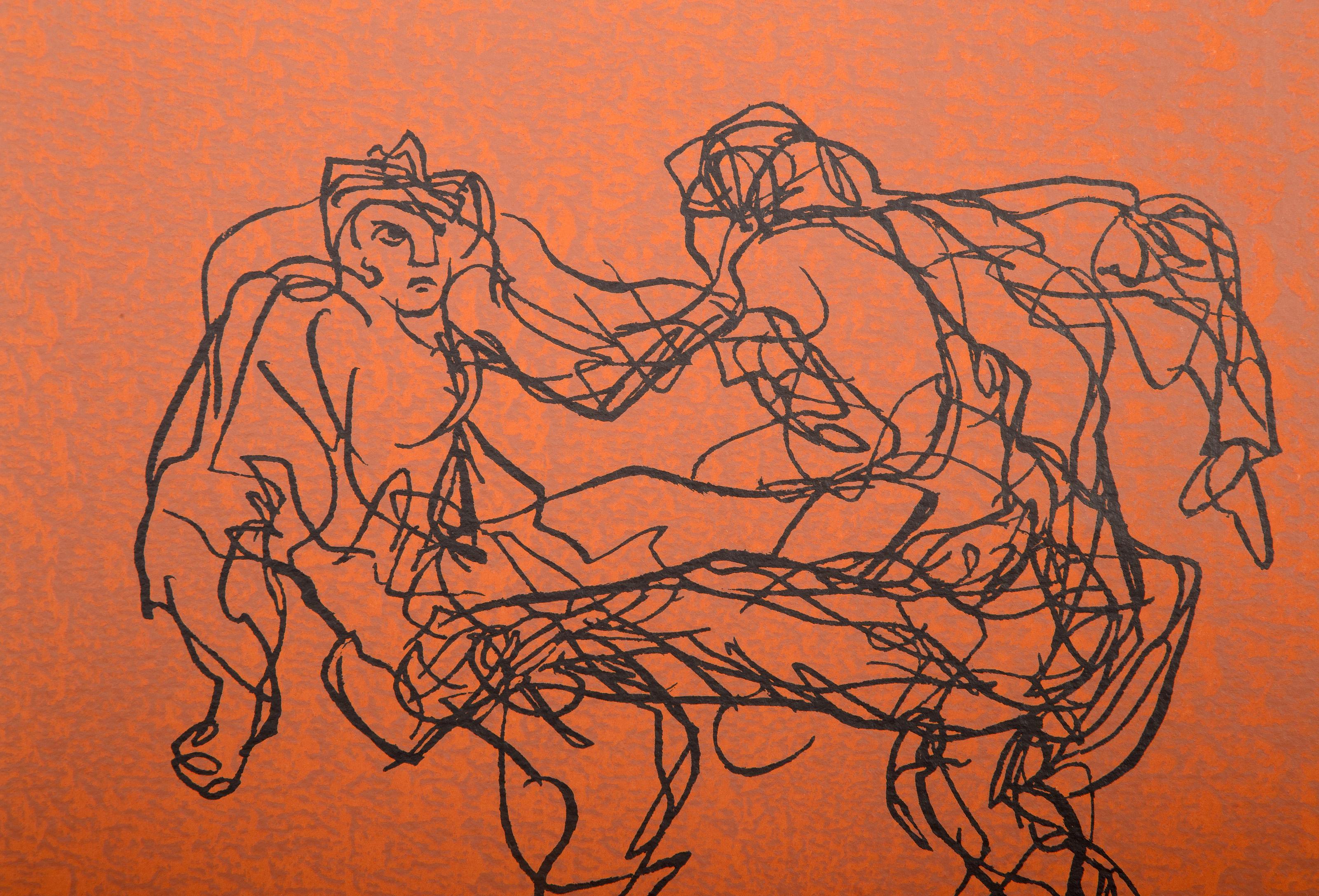 Danza folclórica del Día de la Independencia, serigrafía moderna de Mark Tobey en venta 2