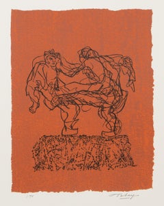 Folk Dance on Independence Day, Modern Screenprint by Mark Tobey