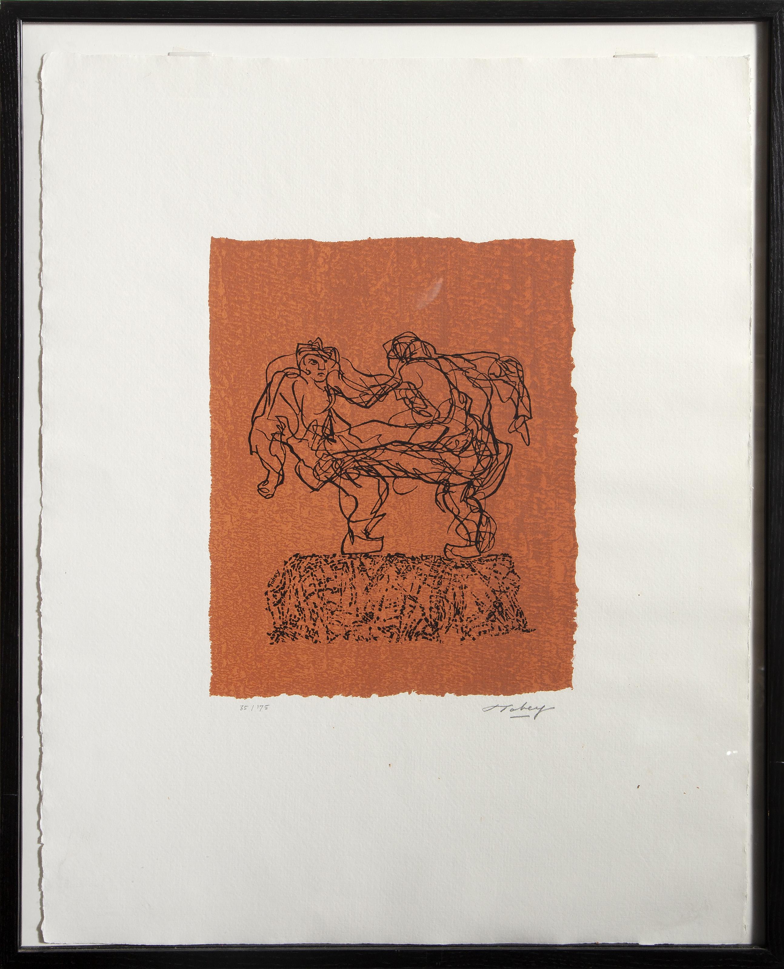  Mark Tobey, estadounidense (1890 - 1976) -  Danza folclórica en el Día de la Independencia, Año: 1972, Medio: Serigrafía sobre papel verjurado Richard de Bas, firmado y numerado a lápiz, Edición: 35/175, Tamaño de la imagen: 13,5 x 10,5 pulgadas,
