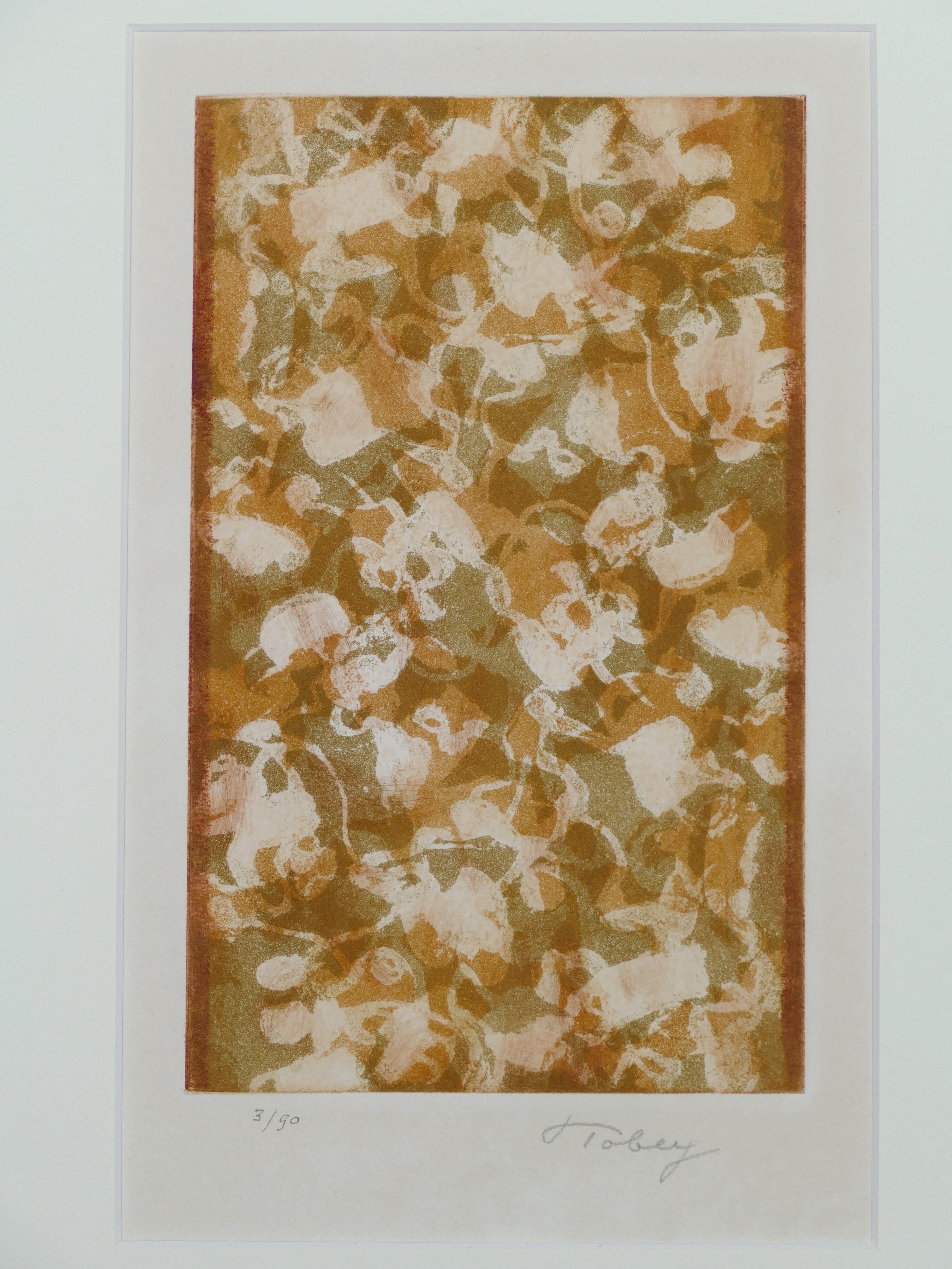 Golden Days is an original artwork realized by the famous artist Mark Tobey.

Aquatint on paper. Hand-signed lower right and numbered lower left. Edition 3 of 90 prints. Published by Edition de Beauclair

Very good conditions.

The artwork is a