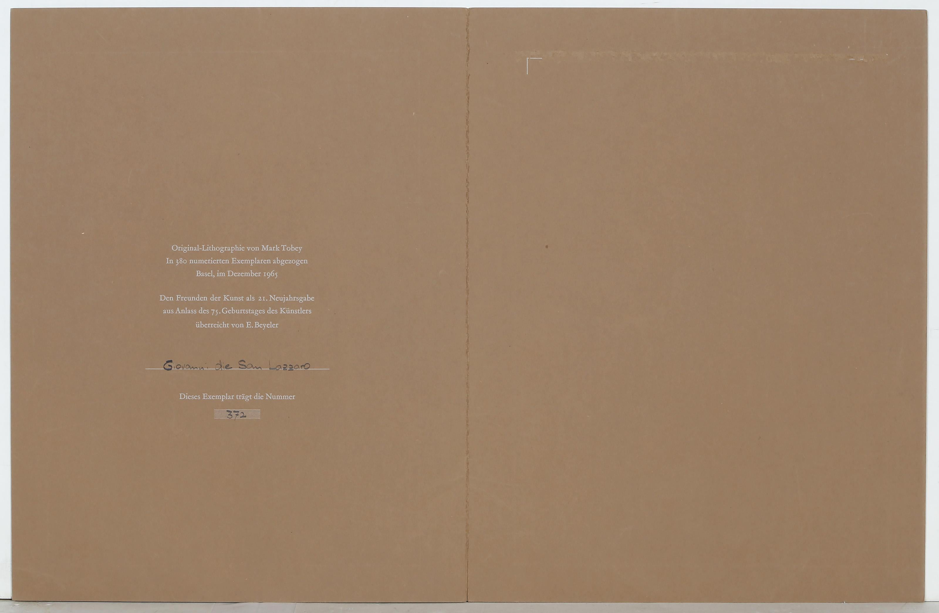 Leaves, lithographie expressionniste abstraite de Mark Tobey en vente 1