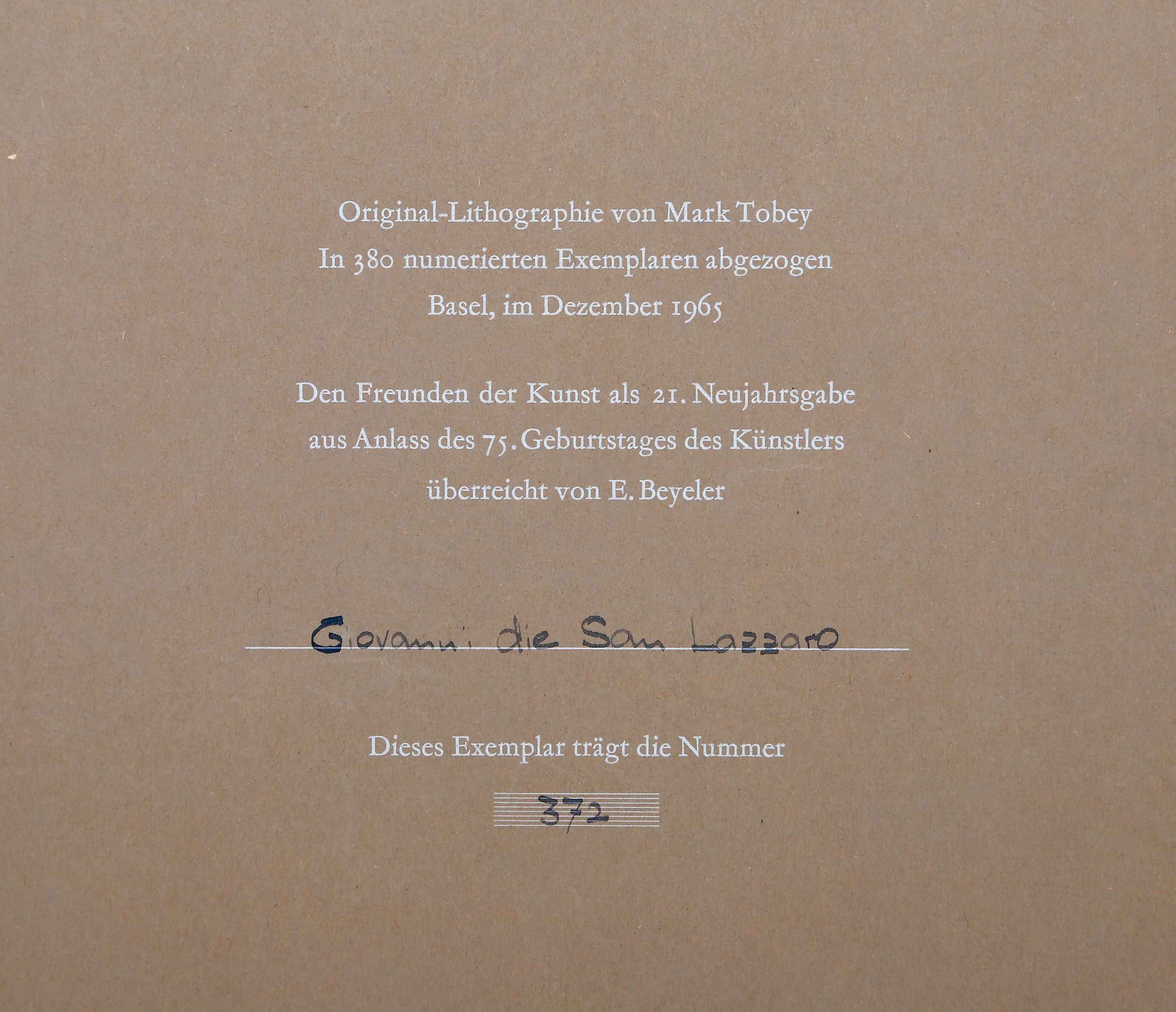 Leaves, lithographie expressionniste abstraite de Mark Tobey en vente 3