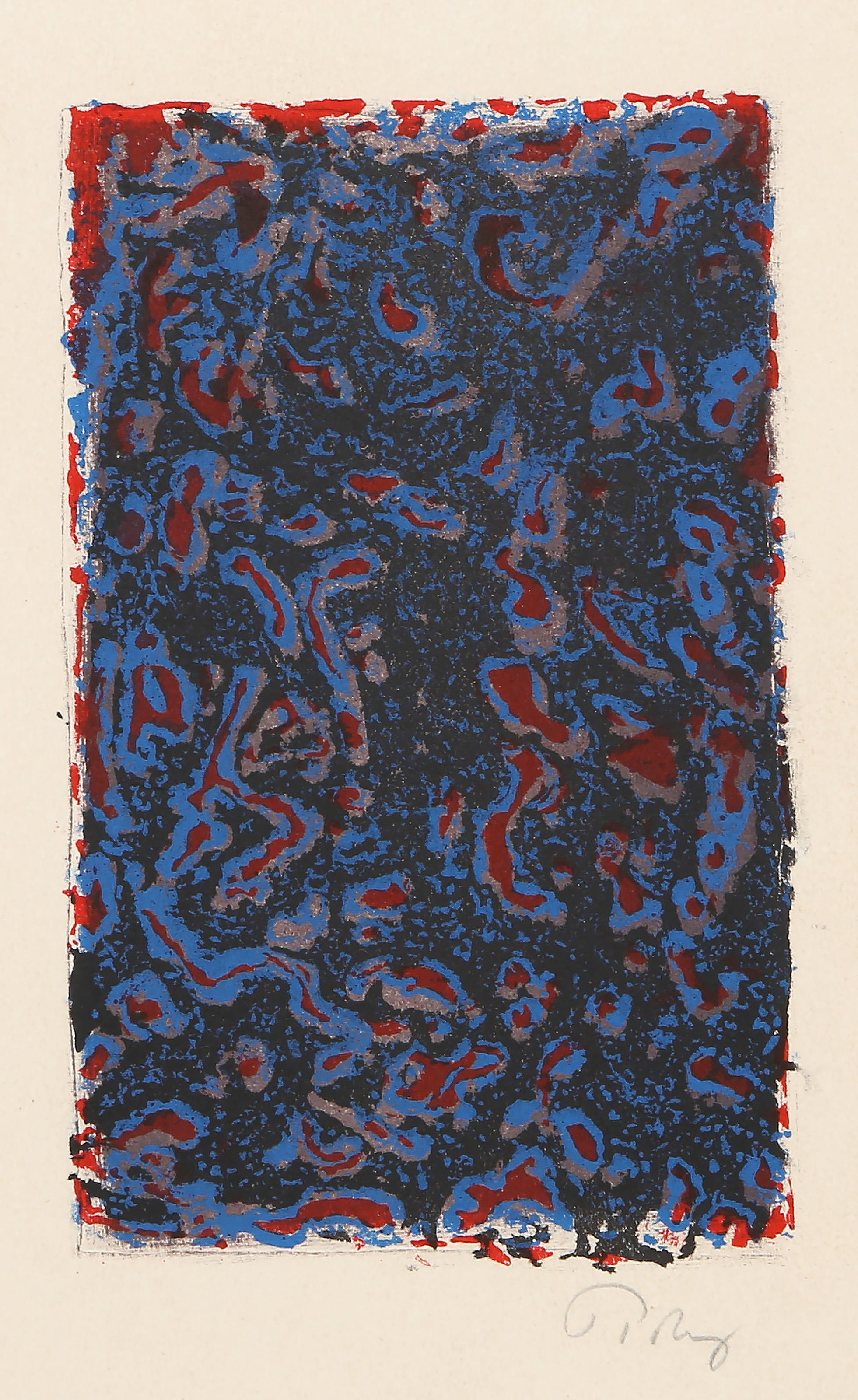 Mark Tobey, Américain (1890 -1976) - Feuilles, Année :  1965, Moyen :  Lithographie, signée au crayon en bas à droite, et numérotée à l'encre sur la page de couverture, Edition :  372/380, Taille de l'image :  6.25 x 4 pouces, Taille :  12 x 8.75