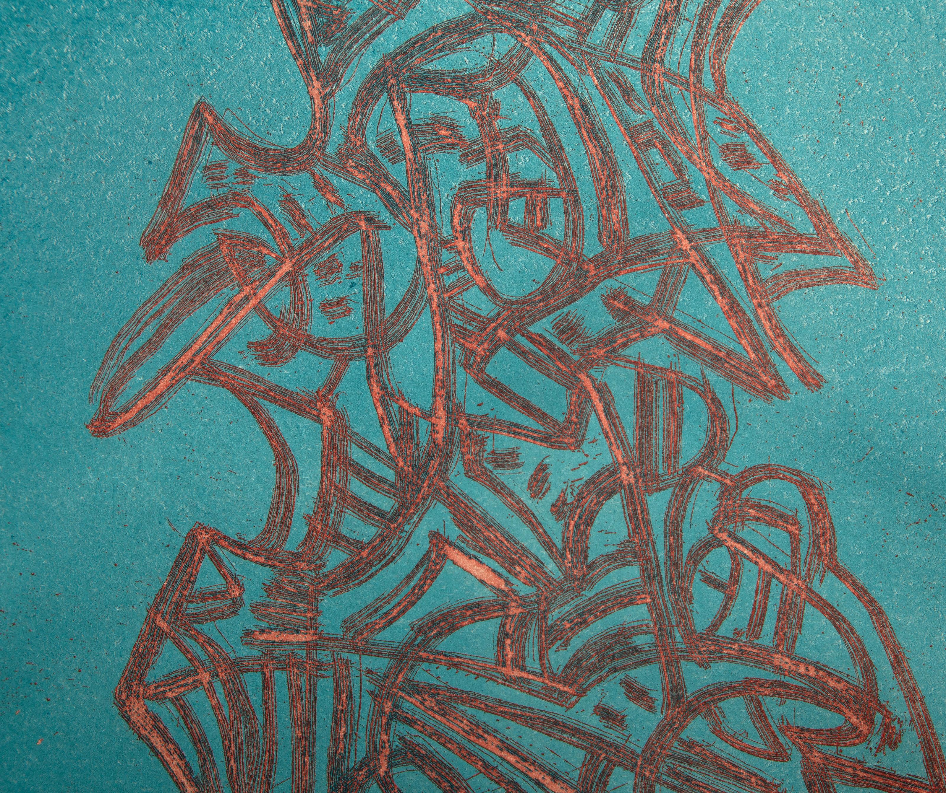 Liberation, Abstract Expressionist Color Etching by Mark Tobey For Sale 1