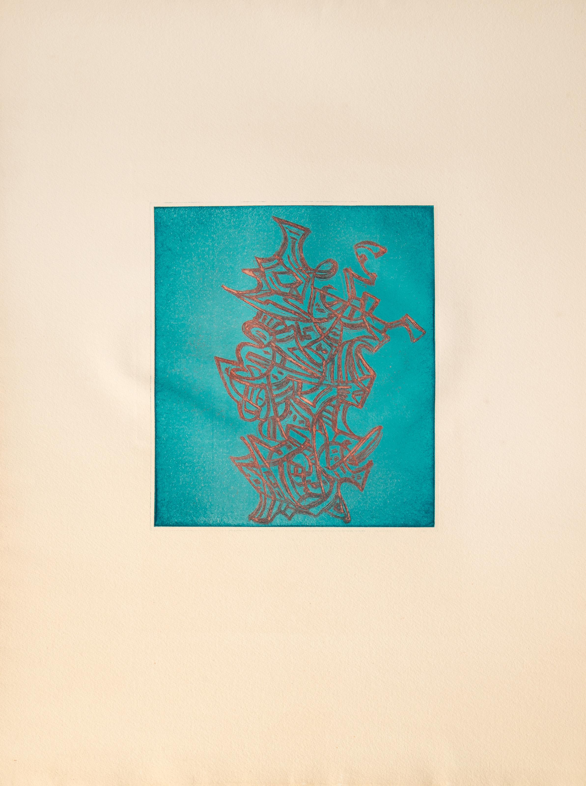 Liberation, Abstract Expressionist Color Etching by Mark Tobey For Sale 3