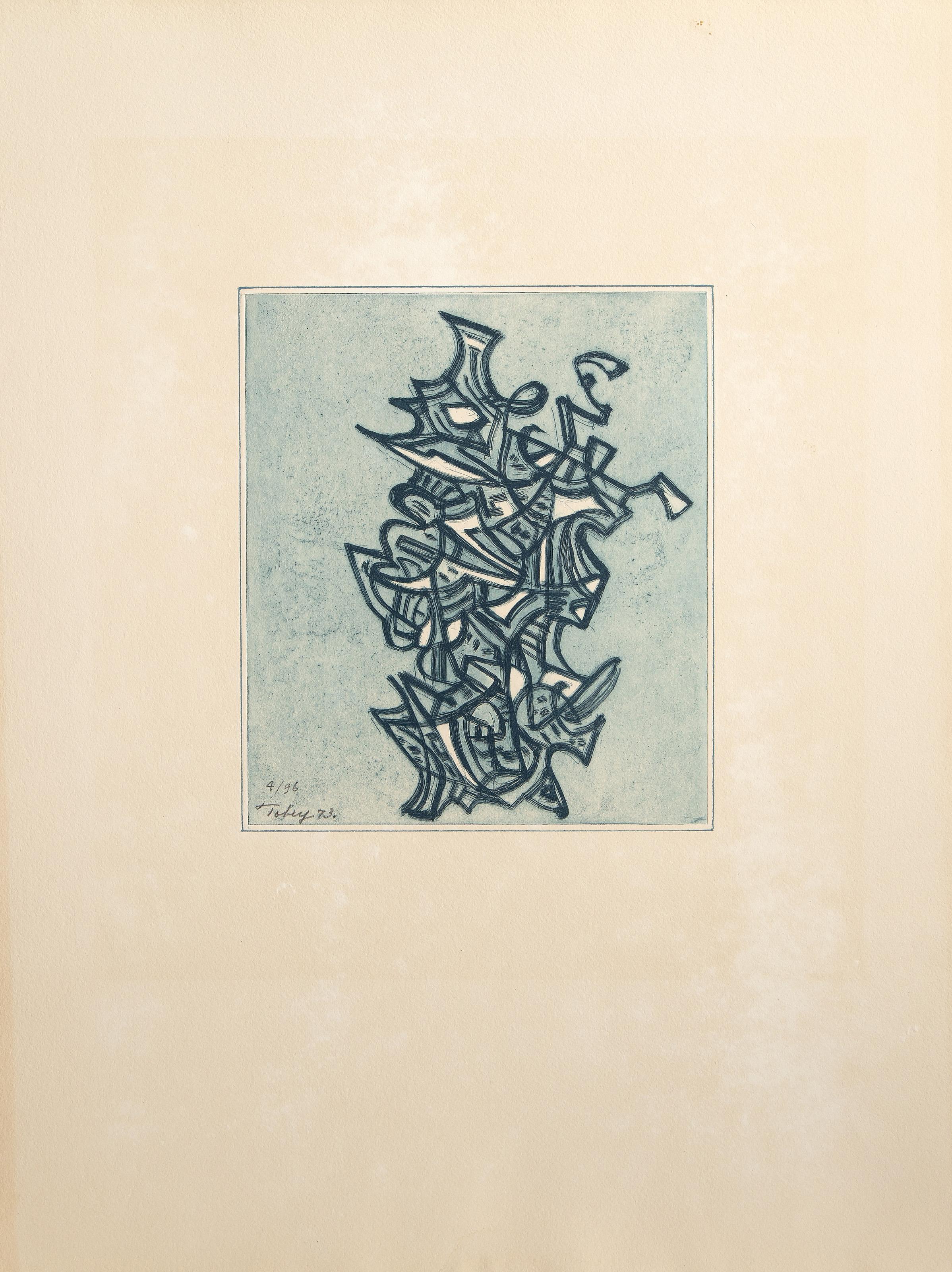Liberation II, Abstract Geometric Color Etching by Mark Tobey For Sale 2