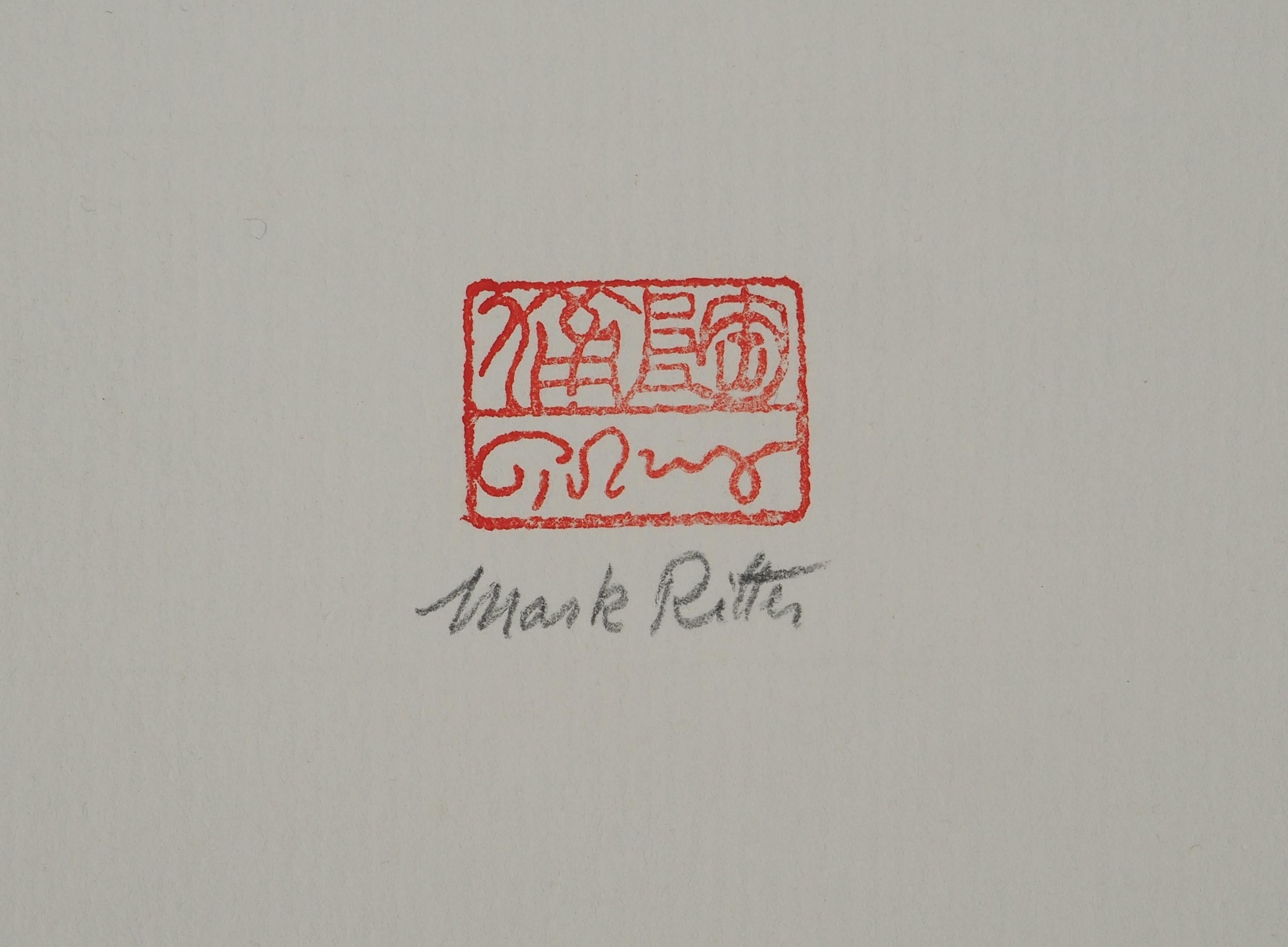 Mark TOBEY : Blue Composition, Original signed screenprint For Sale 2