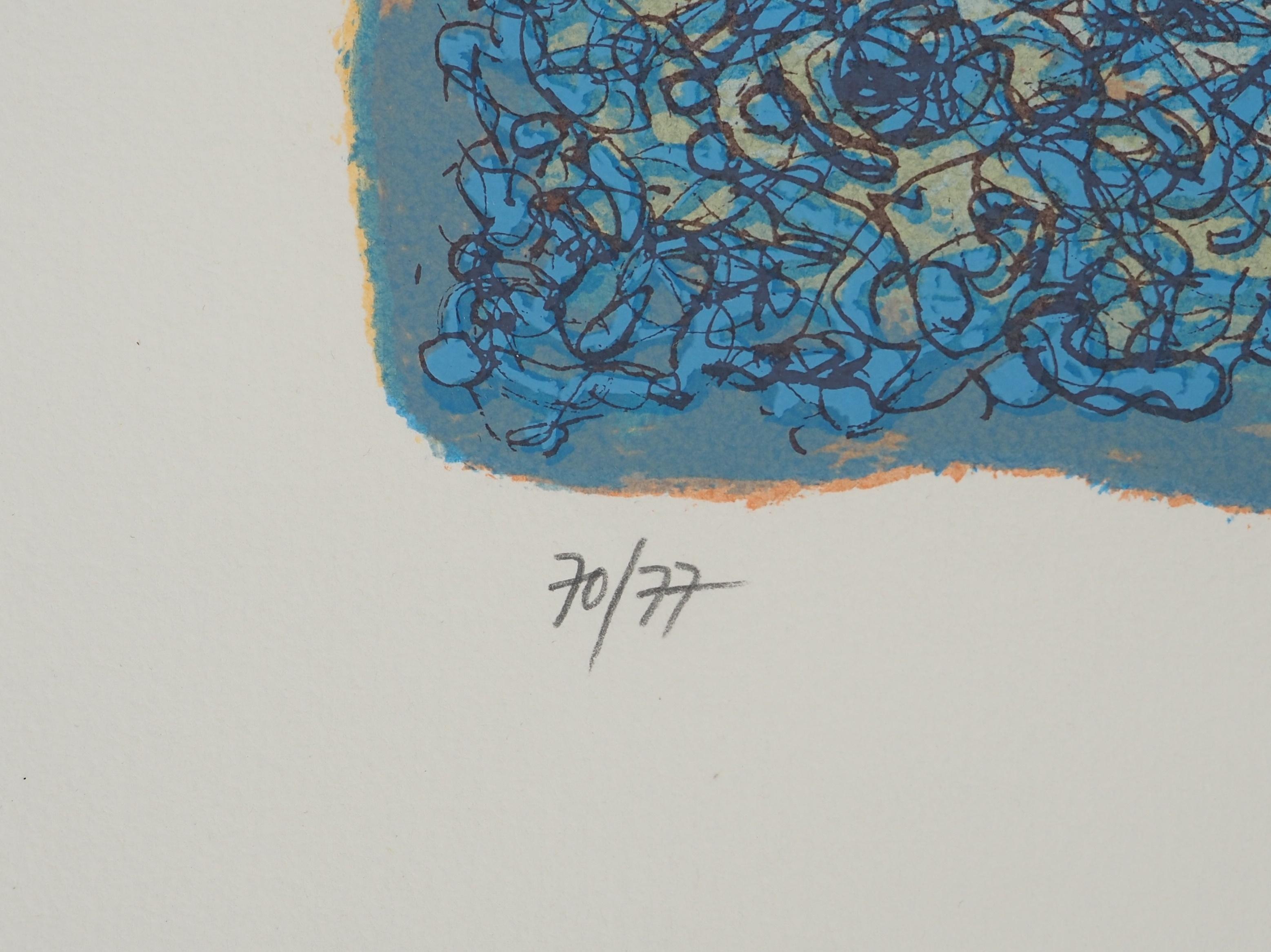 Mark TOBEY : Blue Composition, Original signed screenprint For Sale 3