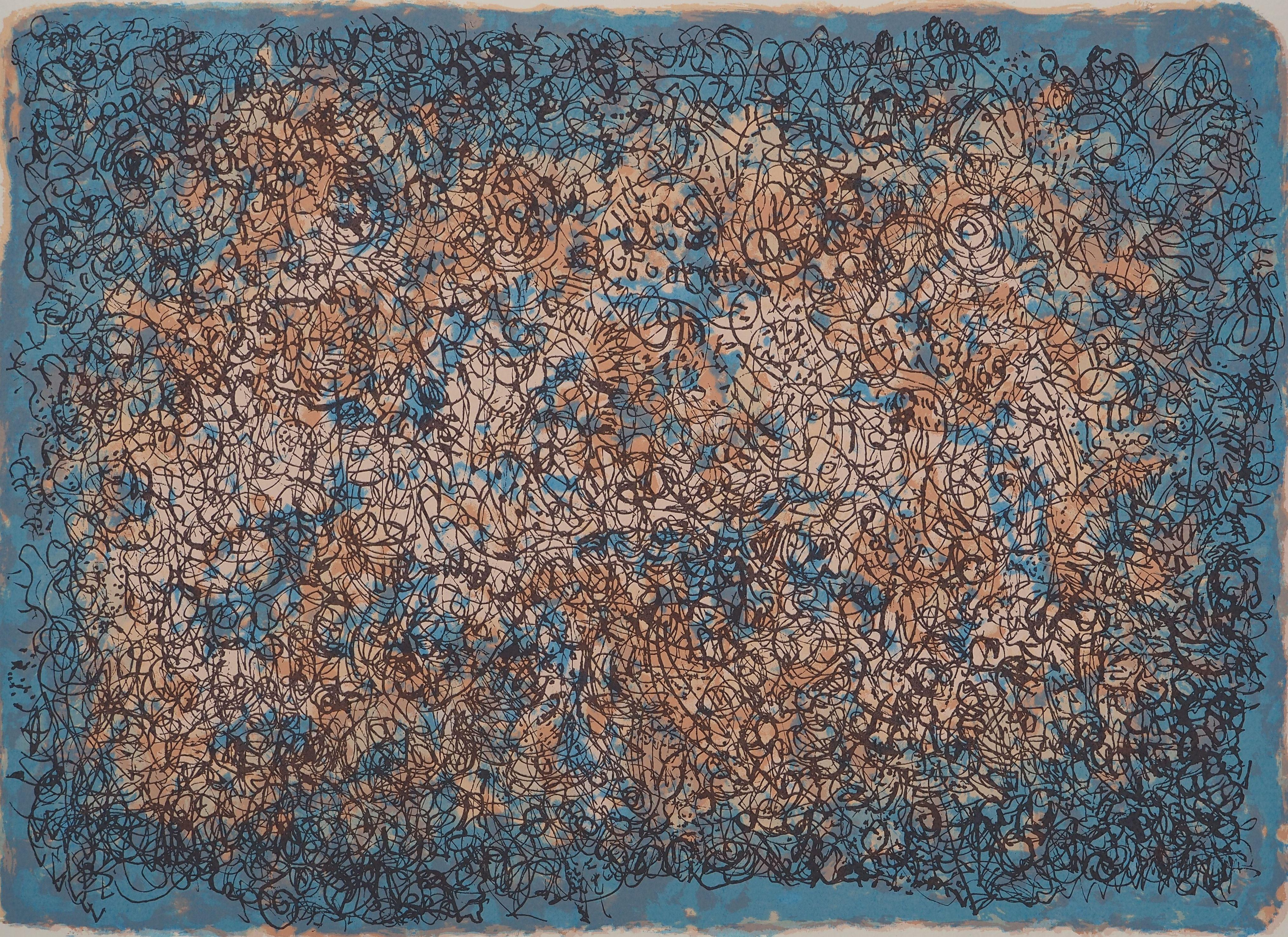 Mark TOBEY : Blue Daydream, Original signed screenprint - Abstract Print by Mark Tobey