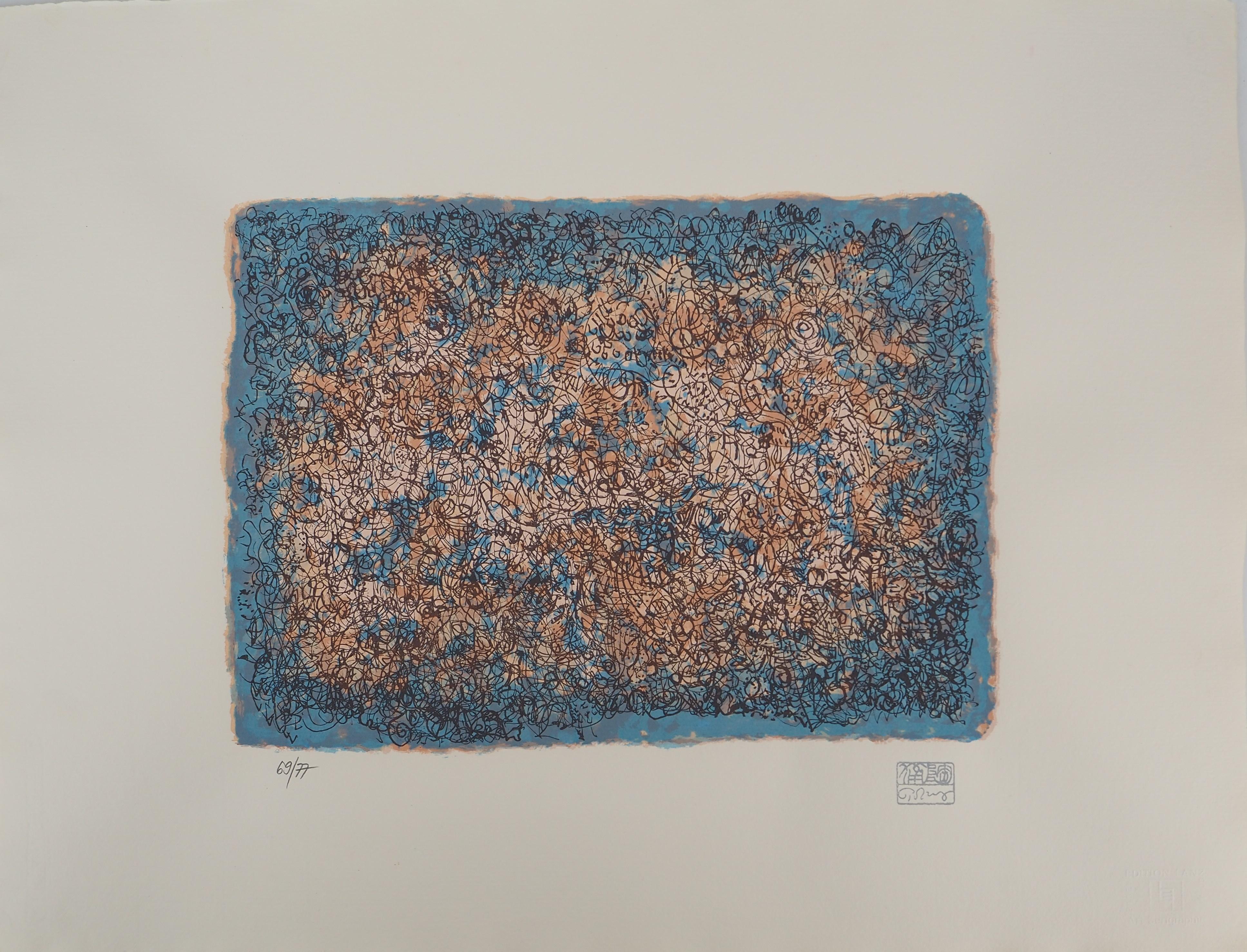 Mark Tobey Abstract Print - Mark TOBEY : Blue Daydream, Original signed screenprint