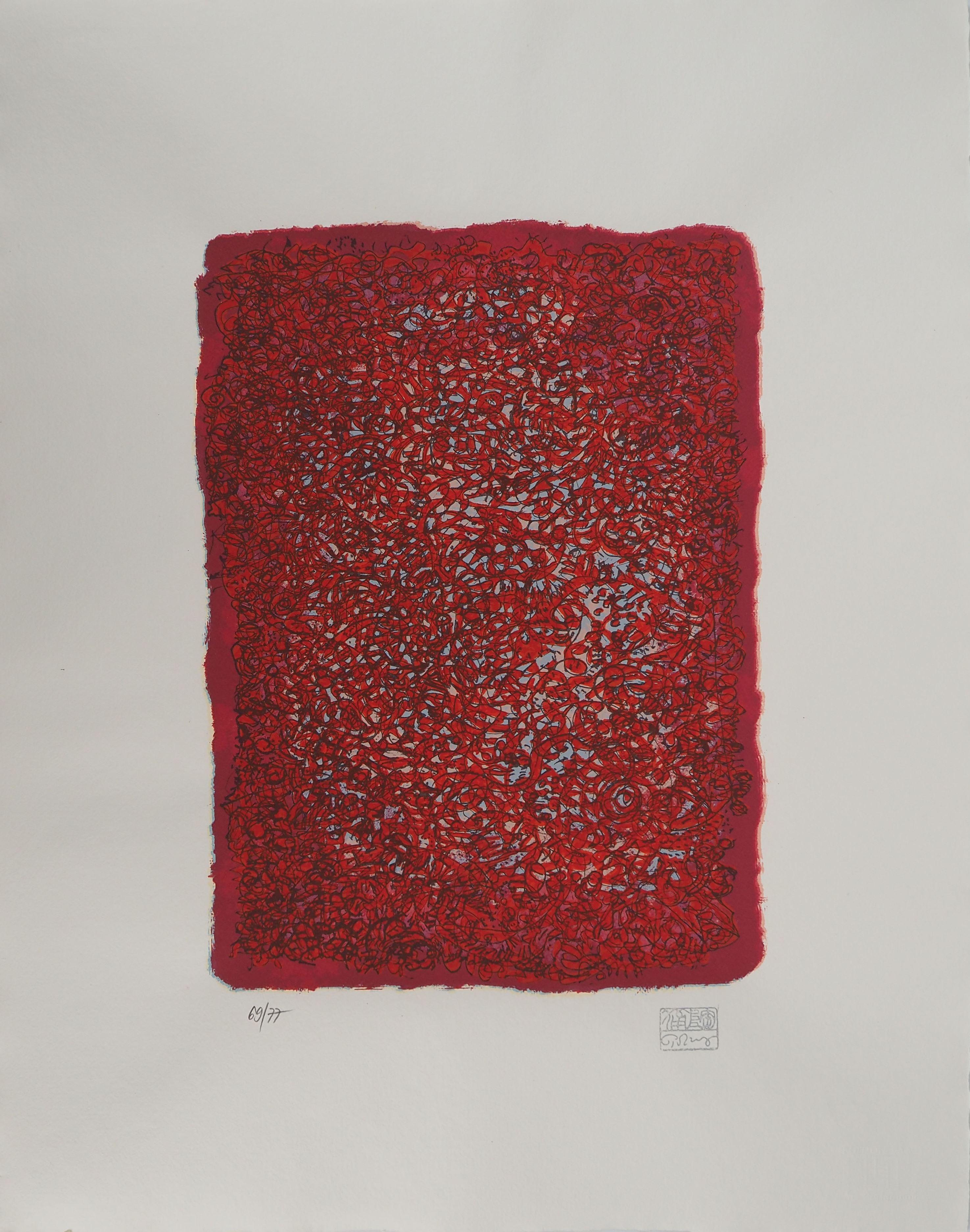 Mark Tobey Abstract Print - Mark TOBEY : Burning Devouring Love, Original signed screenprint