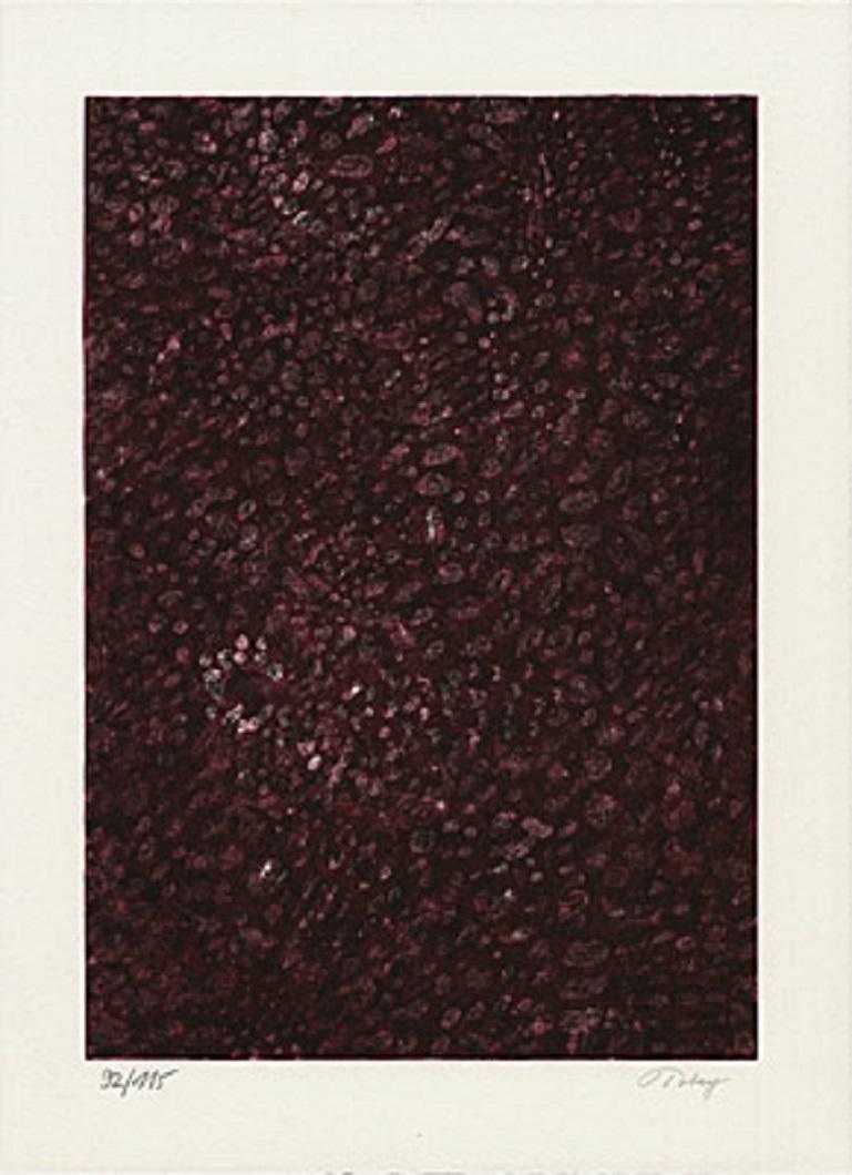 Untitled from "Vingt-deux poèmes" by Mark Tobey, Lithography, Cassou, Black, Red