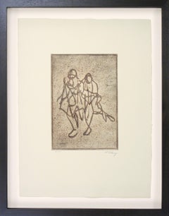 Original etching "Companionship" by Mark Tobey, 1974