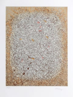 Psaltery, 2nd Form, Abstract Expressionist Etching by Mark Tobey
