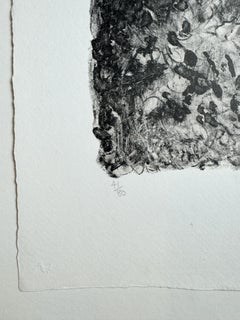 Ritual Mark Tobey abstract black tan and white lithograph