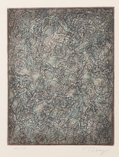 Subtle Souvenir, Abstrakte expressionistische Radierung von Mark Tobey
