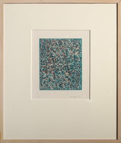 Summer Joy, acquatinta astratta espressionista a colori di Mark Tobey