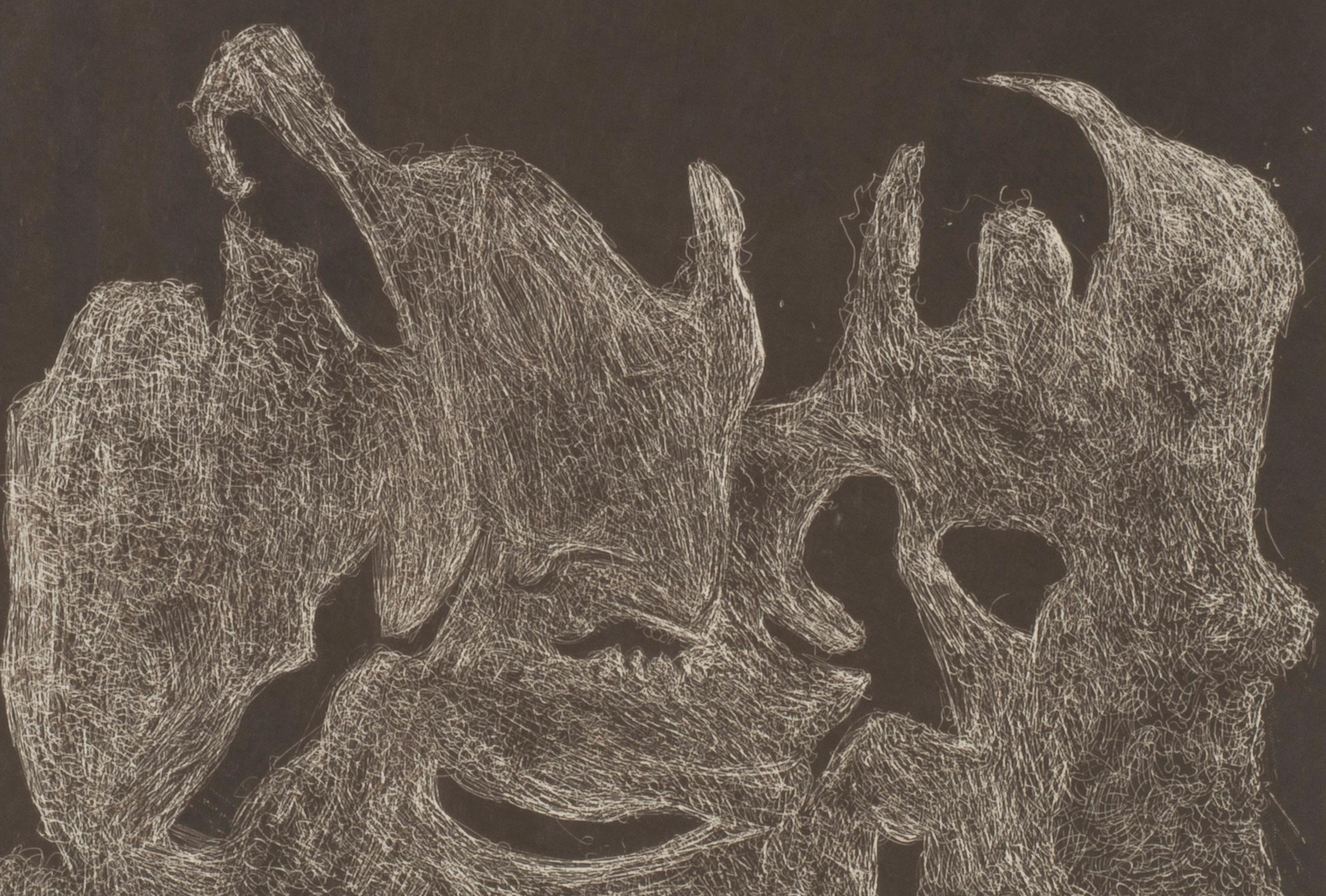 Die Erwachensnacht
Von: Hommage an Tobey Portfolio (Sechs Tafeln)
Radierung, 1974
Signiert mit Bleistift vom Künstler auf der Vorderseite unten rechts 