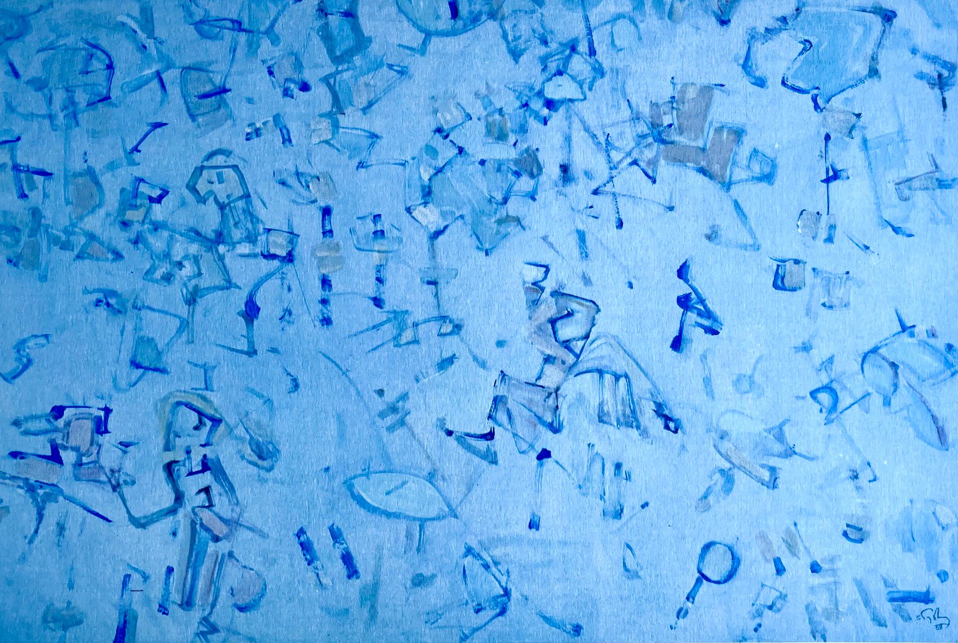 Tobey, Composition en bleu-gris, Mark Tobey: Peintres d'aujourd'hui (after)
