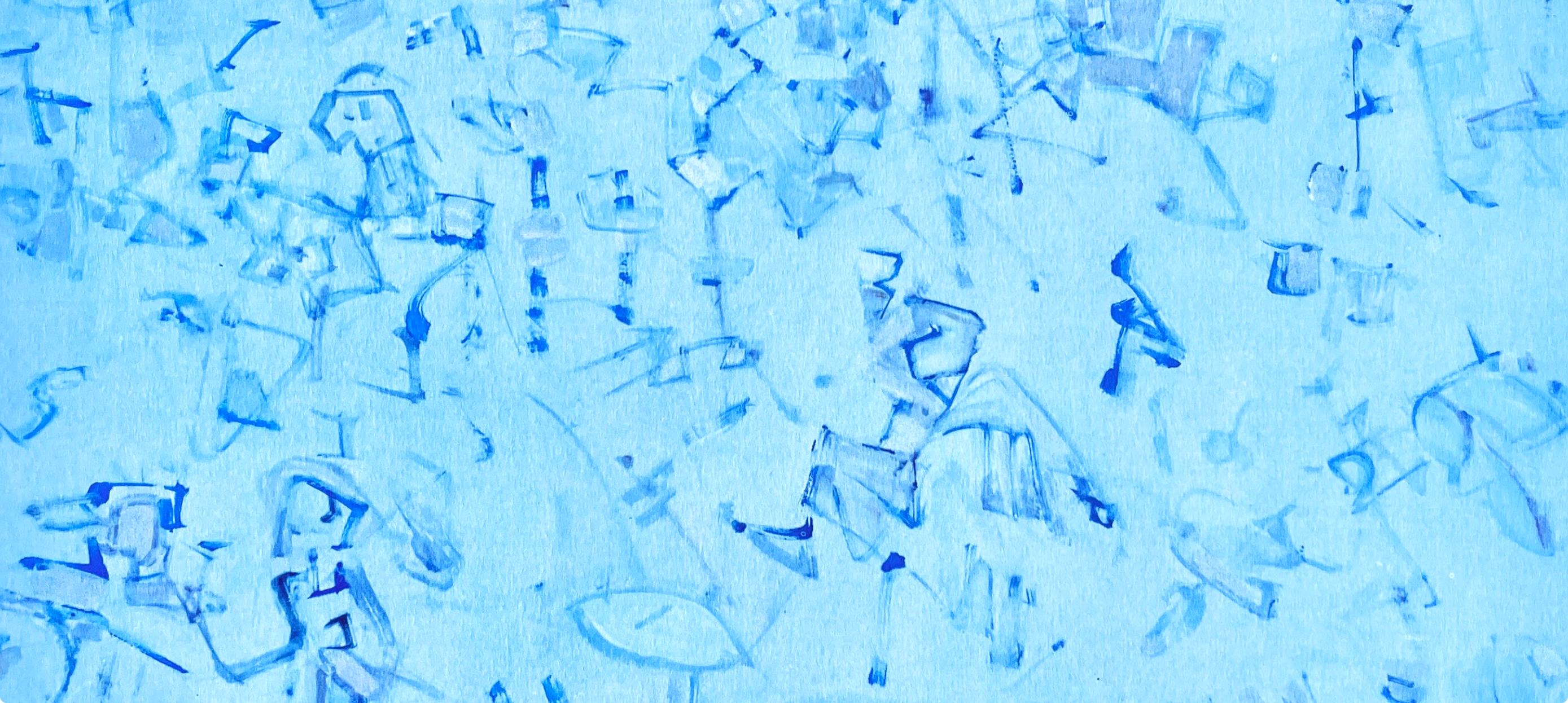 Tobey, Composition en bleu-gris (Mme T.), Peintres d'aujourd'hui (after) - Modern Print by Mark Tobey