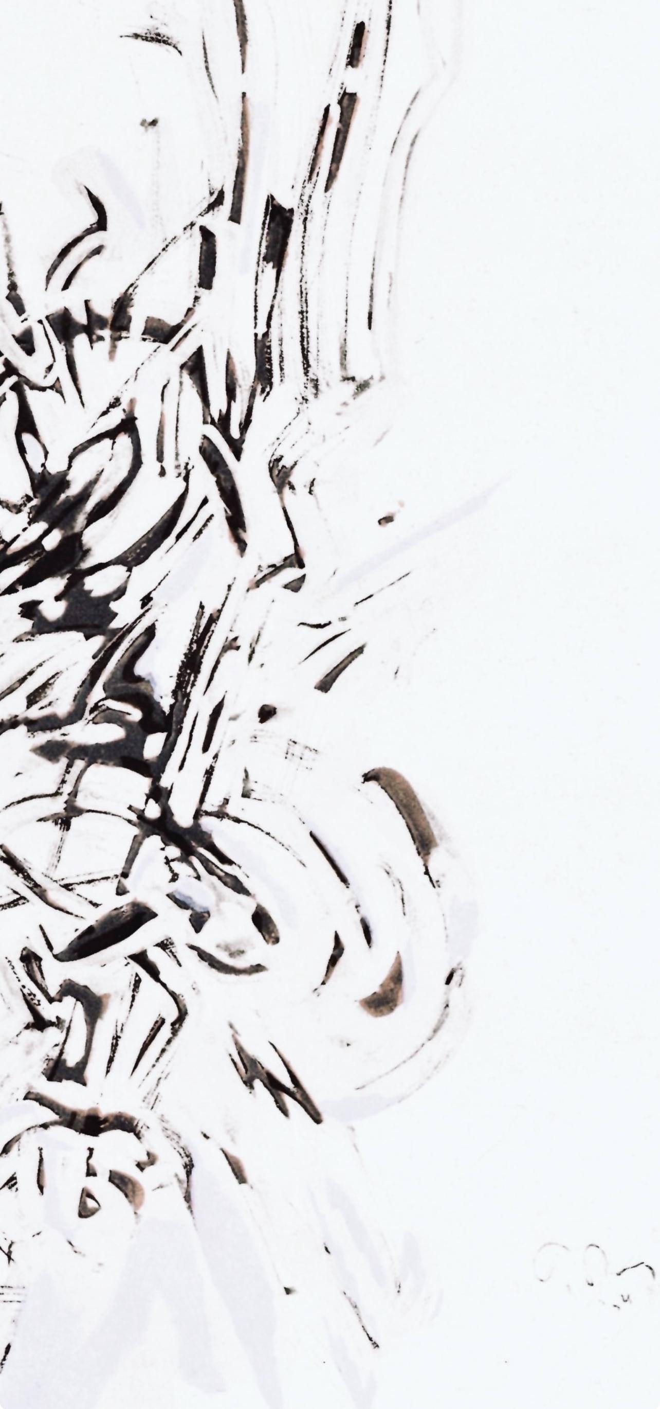 Totem, Sociedad Internacional de Arte del Siglo XX - Abstract Print Gris de Mark Tobey