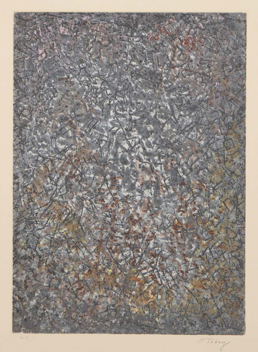 Transformation, Abstract Expressionist Screenprint by Mark Tobey