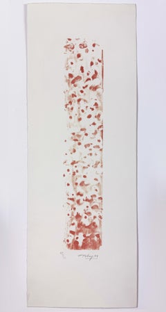 Vintage Underwater Fragment (red) by Mark Tobey calligraphic water abstract scene in red