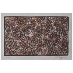 Mark Tobey 'Thanksgiving Leaf' Intaglio Print