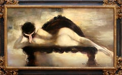 Female Nude Laying on Bench