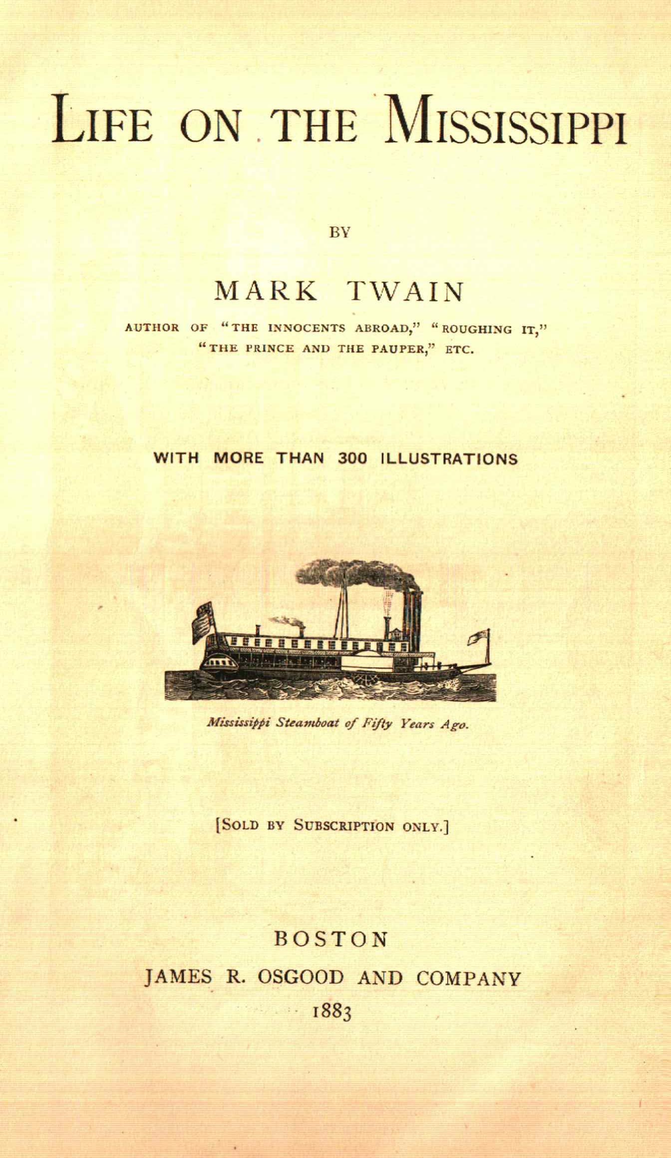 Mark Twain's Life on the Mississippi, 1883 In Fair Condition For Sale In Suwanee, GA