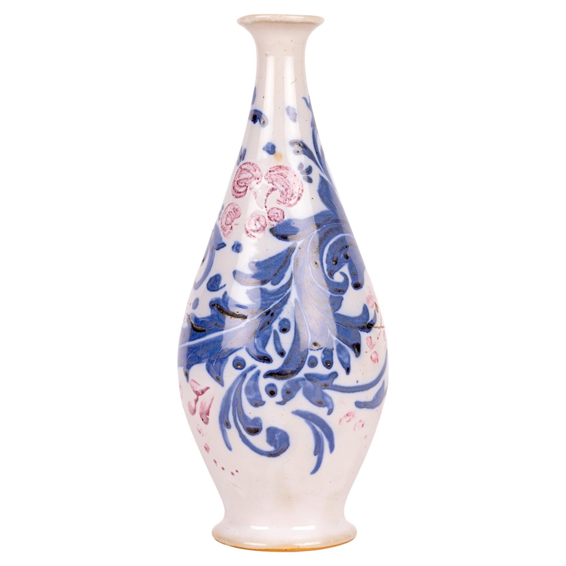 Mark V Marshall Doulton Lambeth Abstract Leaf & Berry Design Vase For Sale
