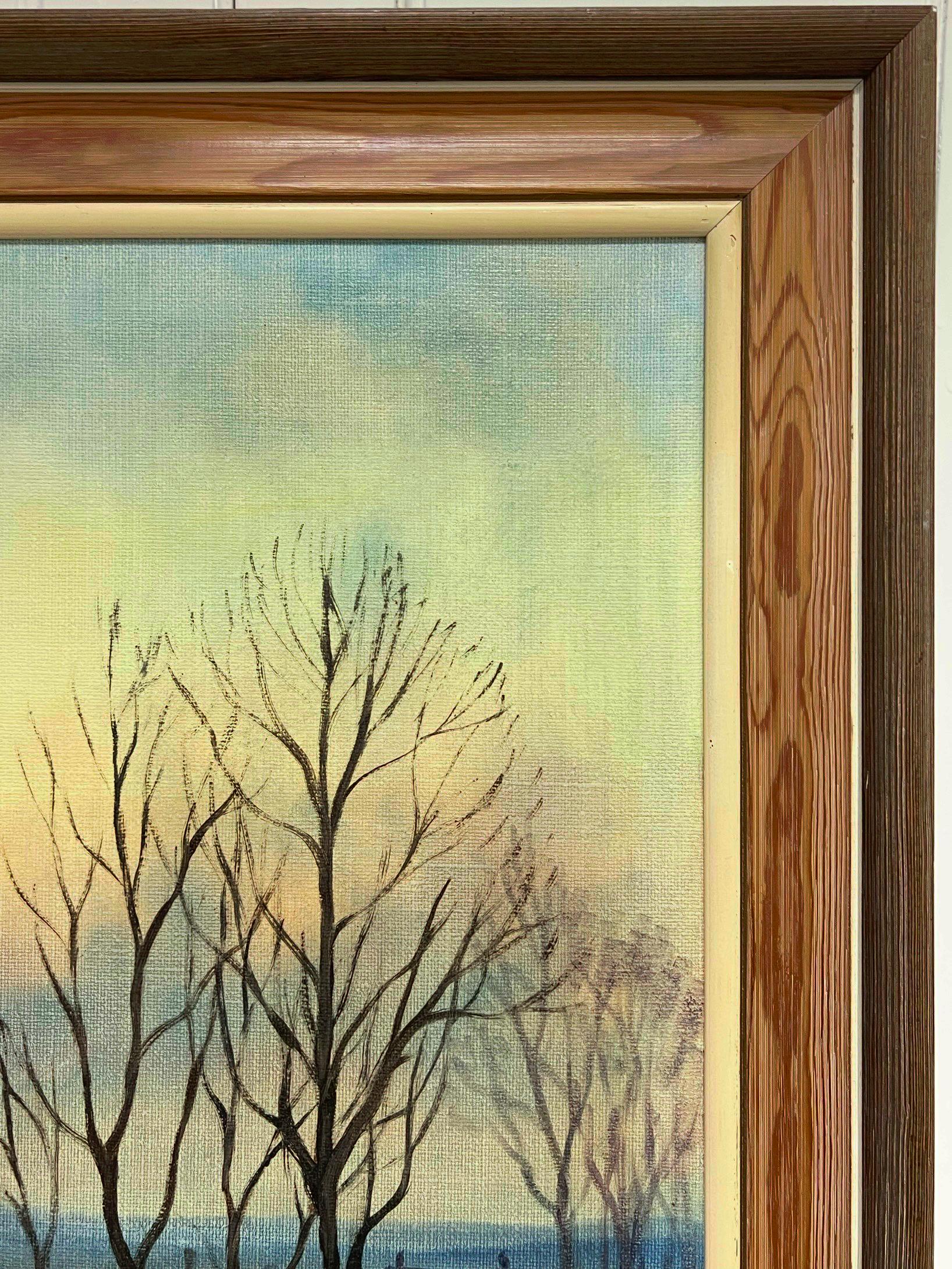 Sunset over the Floods
British artist, Mark. W. Pike
signed oil on canvas, framed 
framed: 29 x 41.5 inches
canvas: 24 x 34 inches
Provenance: private collection, UK
Condition: very good condition

For more any more information please do contact us