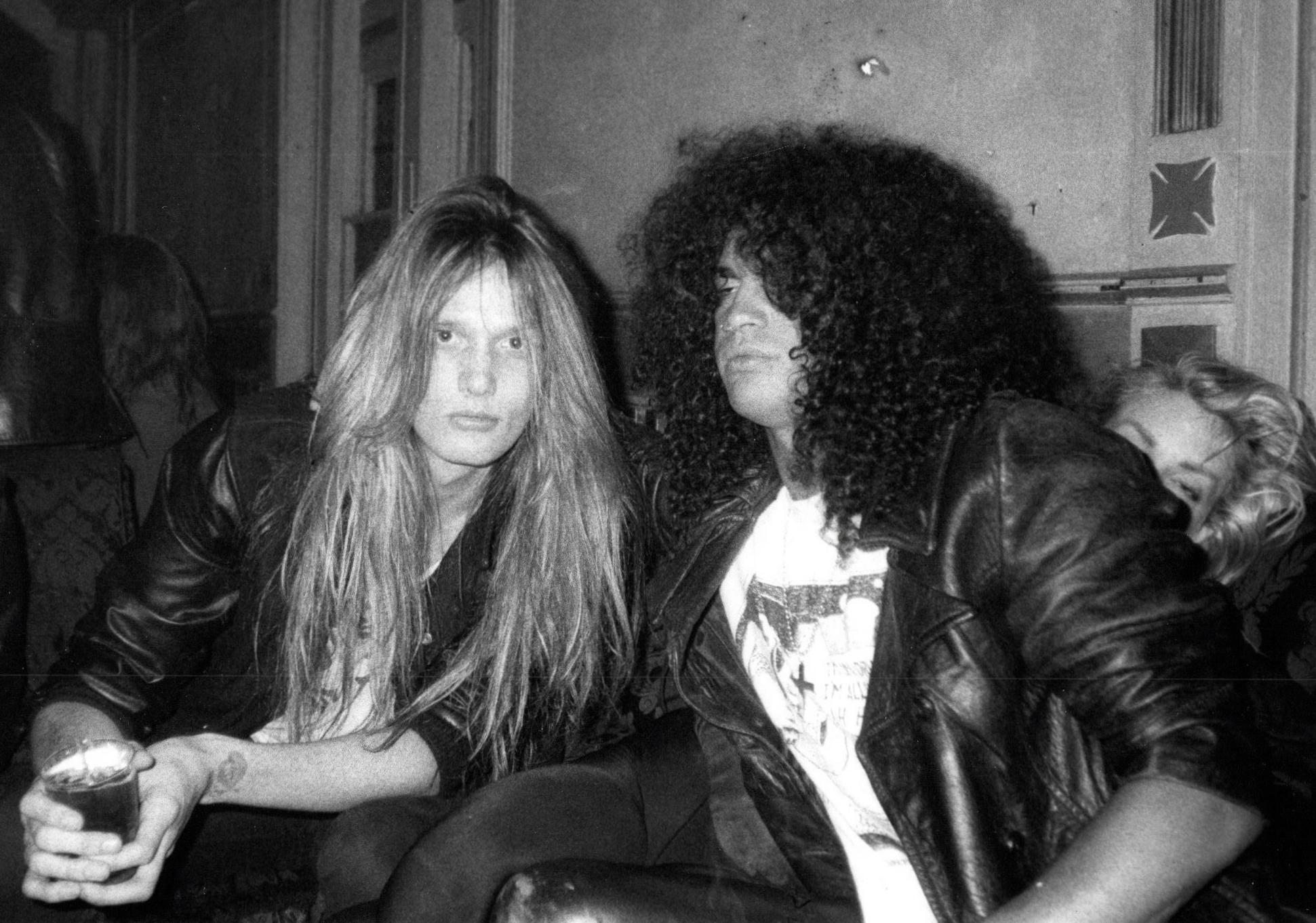 Mark Weiss Portrait Photograph - Slash Candid with Sebastian Bach Vintage Original Photograph