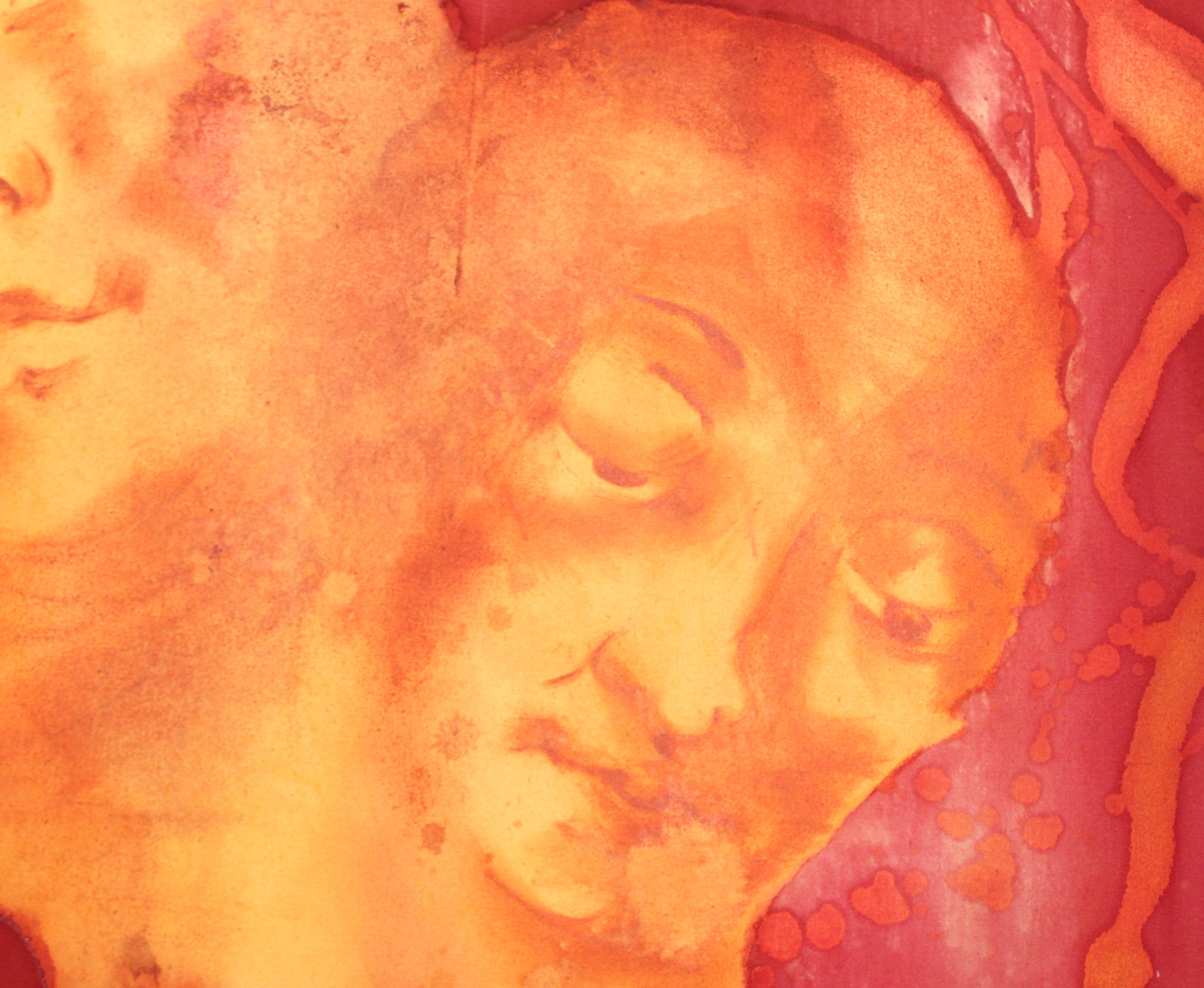 Sibila III y IV - Óleo sobre tela - Año 1990 - Figurative Painting Rojo de Mark Wilson