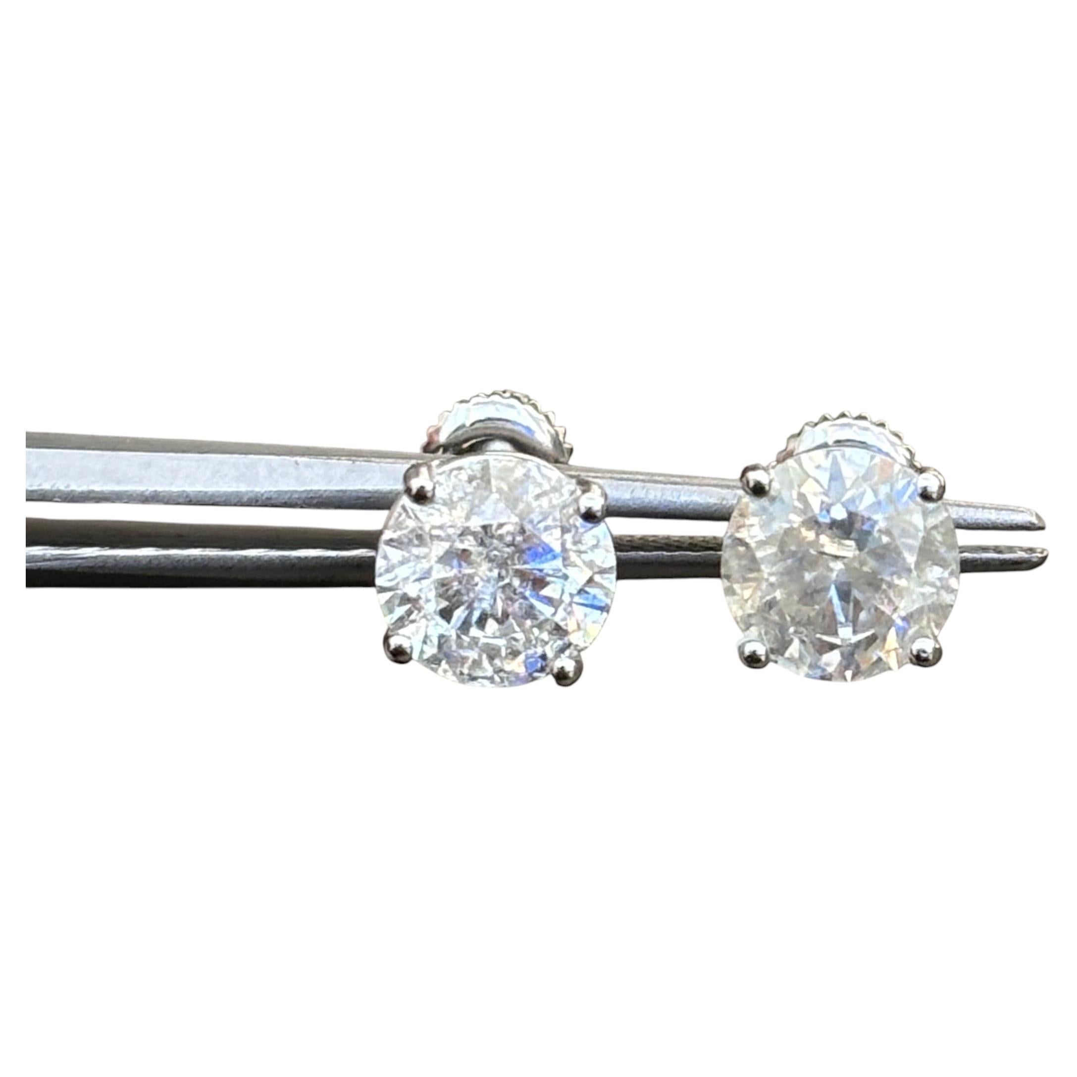 FACTORY DIRECT PRICING, 4.50 Carats Natural Diamond Studs 14 Karat White Gold For Sale