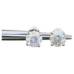 WEEK LONG CLEARANCE, 4.50 Carats Natural Diamond Studs 14 Karat White Gold