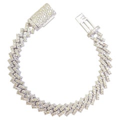 MARKDOWN, 7,18ct Diamond Cuban Armband in 14K Weißgold 7,50"