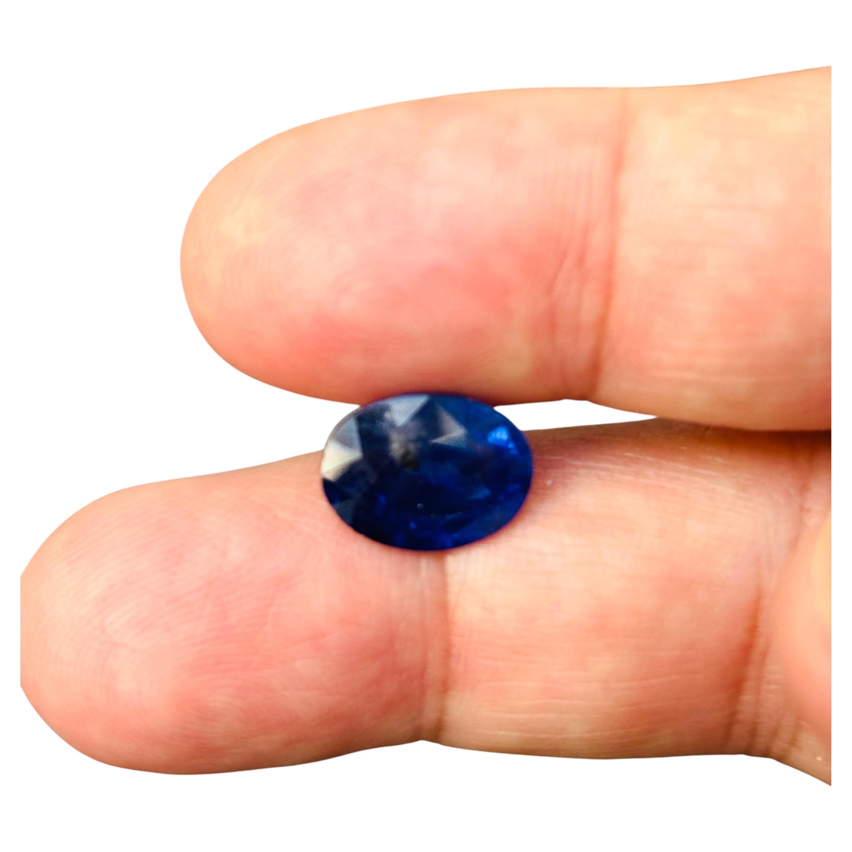 WEEK-LONG BLOWOUT SALE, 6.44 Carat Natural Blue Sapphire Oval Shape For Sale